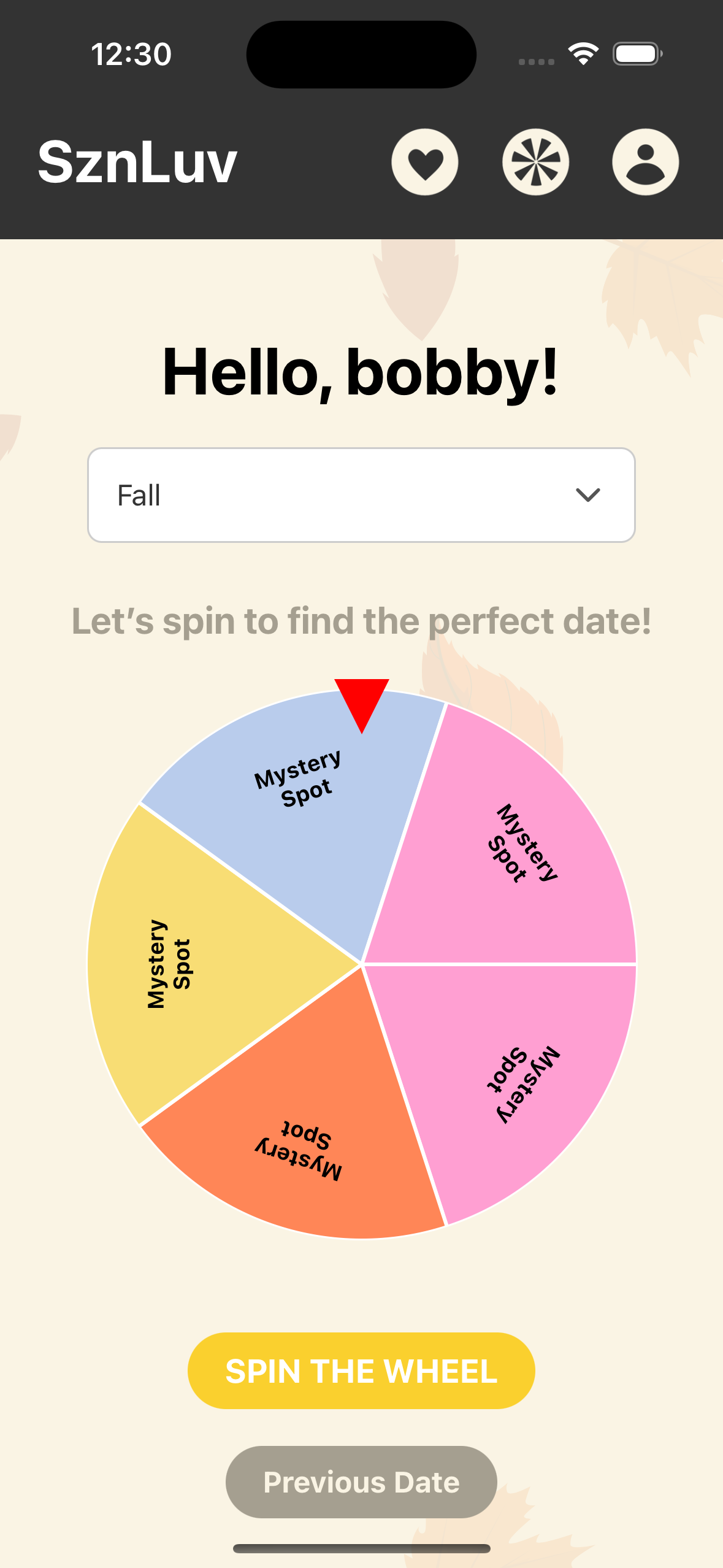 Spin the wheel idea generator