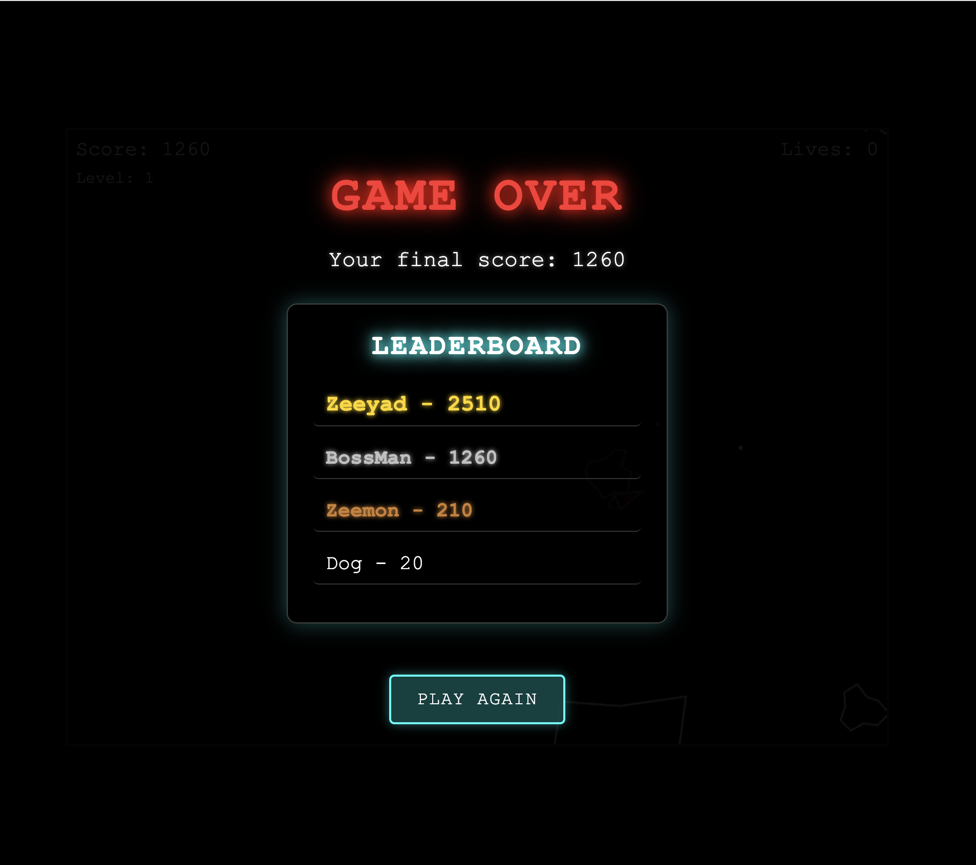 Highscore Board